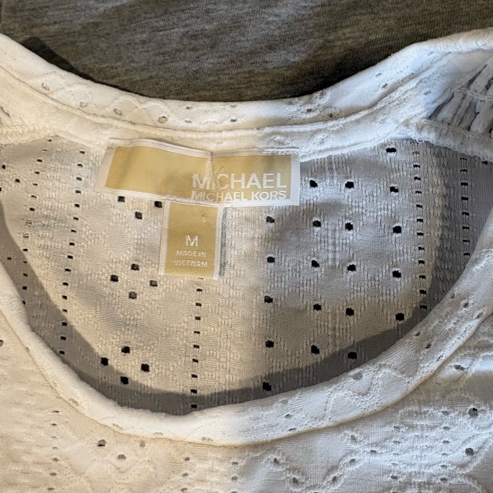 MICHAEL Michael Kors White Eyelet Tank Top